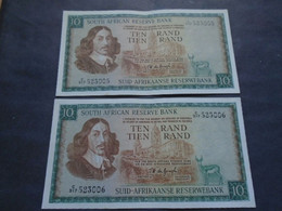 SOUTH AFRICA , P 113c, 10 Rand, Nd 1976, Almost UNC, 2 Notes - South Africa