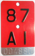 Velonummer Appenzell Innerrhoden AI 87 - Kennzeichen & Nummernschilder