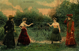 Escrime * La Rencontre ! * Sabre épée Fleuret * Escrimeurs * Sport * Cpa Toilée Colorisée  1907 - Schermen