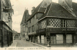 Nogent Le Rotrou * Café Restaurant E. DEETHIEN , Rue Et Maison De Bois * Commerce Magasin LANCELIN - Nogent Le Rotrou