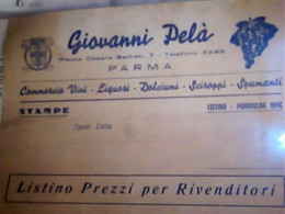 DITTA GIOVANNI PELA PARMA  VINI LIQUORI DOLCI SPUMANTI PASTA GELATI  PROVITAL   1946  CMARR26 - Italia