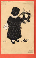 ZRF-31  Jeune Fille Avec Bouquet Et Message.  Advin Freund  No 590  Circulé 1925 - Donne
