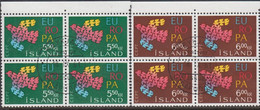 1961. ISLAND. EUROPA CEPT Complete Set In 4-blocks Cancelled First Day Of Issue.  (Michel 354-355) - JF523071 - Gebraucht