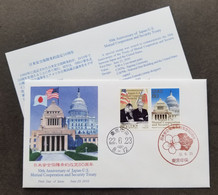 Japan US 50th Mutual Cooperation Security Treaty 2010 Diplomatic USA (stamp FDC) - Lettres & Documents