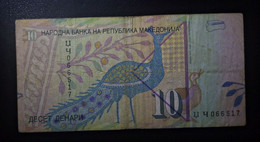 A4 MACEDOINE  BILLETS DU MONDE WORLD BANKNOTES  10 DENAR - Macedonia Del Nord