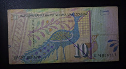 A4 MACEDOINE  BILLETS DU MONDE WORLD BANKNOTES  10 DENAR - Macedonia
