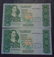SOUTH AFRICA , P 120e, 10 Rand, Nd 1994, UNC Neuf, 2 Notes - Afrique Du Sud