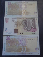 SOUTH AFRICA , P 129b, 20 Rand, Nd 2009, UNC Neuf  , 3 Notes - Suráfrica