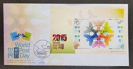 Hong Kong World Post Day 2015 Hand Bird Postal (FDC) - Brieven En Documenten