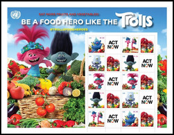 ONU NY Poste** - TROLLS - Manger Plus De Fruits & Légumes/ Eet Meer Groenten En Fruit/Essen Sie Mehr Obst Und Gemüse - Légumes