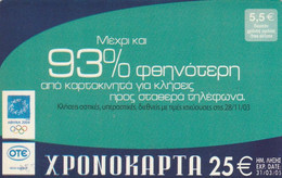 Greece, Xr127, 25 €, Advertisement - Ote Green, 2 Scans. - Grèce