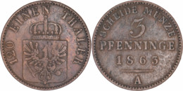 Allemagne - Royaume De Prusse - 1863 - 3 Pfenninge - Berlin (A) - Wilhelm 1 - 06-144 - Taler Et Doppeltaler