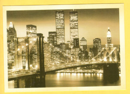 Brooklyn Bridge, World Trade Center, Manhattan By Night - New York, USA - Panoramische Zichten, Meerdere Zichten