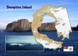 Antarctica Deception Island Map New Postcard * Carte Geographique * Landkarte - Unclassified