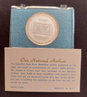 USA - Pure Silver Medallion - The National Anthem - Bicentennial - Fr. Scott Key - COA - Verzamelingen