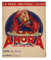 Protège Cahier AMORA La Vraie Moutarde De Dijon 2 Homards Bizouard - Mosterd