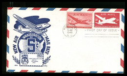 USA - FDC 1946 - AIR MAIL 5 Cents   INNAUGURATION OF MAIL RATE - 1941-60