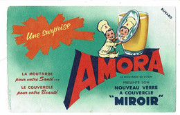 Buvard AMORA La Moutarde De Dijon  Pour Votre Santé Nouveau Verre Couvercle Miroir - Mostard