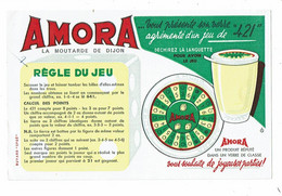 Buvard AMORA La Moutarde De Dijon Son Verre Jeu 421 Joyeuses Parties - Senape