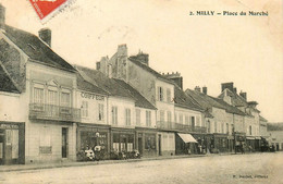 Milly * Place Du Marché * Coiffeur Salon De Coiffure LUONET , Café De La Place * Commerces Magasins - Milly La Foret