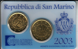 SAINT MARIN, Euro; 2003; 20 Cent + 50 Cent; Emballage D'origine - San Marino