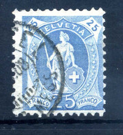 1905-06 SVIZZERA N.94a USATO 25 Azzurro - Used Stamps