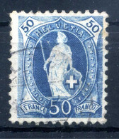 1882 SVIZZERA N.76 USATO 50 Azzurro - Usados