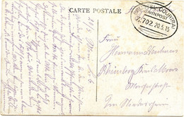 BELGIQUE - AMBULANT BRUSSEL - COURTRAI SUR CARTE POSTALE, 1915 - Esercito Tedesco