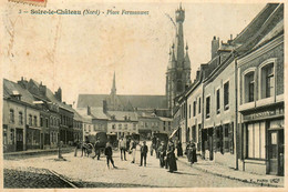 Solre Le Château * 1908 * Place Fermauwez * Commerce Magasin PISSON HA... * Villageois - Solre Le Chateau