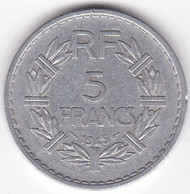 5 Francs Lavrillier 1945 , En Aluminium , 9 Ouvert, Gad# 766 - 5 Francs