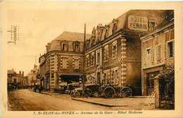 St éloy Les Mines * Avenue De La Gare * Hôtel Moderne PERRIN * Automobile Voiture Ancienne - Saint Eloy Les Mines