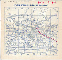 FEUILLET  - Plan D'AIX LES BAINS - Ft 21 X 20,5 Cm - Autres Plans