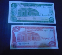 SUDAN , P 11b + 12b , 25 + 50 Piastres, 1978, UNC  Neuf , 2 Notes - Sudan