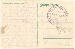 BELGIQUE - SOLDATENHEIM BEVERLOO SUR FELDPOSTKARTE, 1917 - Duits Leger