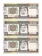 Saudi Arabia, 3 Consecutive Banknotes Of 1 Riyal, L. AH 1379 (1984), KM:21d, AUNC - Saudi-Arabien