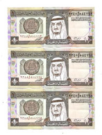 Saudi Arabia, 3 Consecutive Banknotes Of 1 Riyal, L. AH 1379 (1984), KM:21d, AUNC - Saudi Arabia