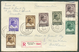 Diverses Valeurs De La Série BAUDOUIN Enfant Obl. Sc BRUXELLES 1 Sur Lettre Recommandée Du 1-XII-1936 Vers Dolhain - 197 - Cartas & Documentos