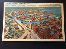 High Level Bridge And Main Avenue, Cleveland, Ohio, Unwritten Card - Cleveland