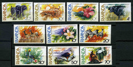 Rwanda ** N° 1071 à 1080 - Faune Et Flore Rwandaise - 1980-1989