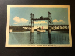 SS Kennora Coming Through The Lift Bridge, Selkirk, Manitoba., Unwritten Card - Andere & Zonder Classificatie