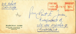 Argentina Registered Cover With Meter Cancel Sent To Denmark 6-11-1990 - Covers & Documents