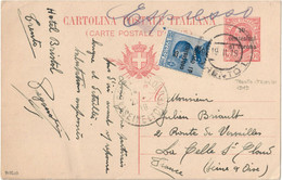 REGNO / TRENTINO I. P. 'LEONI' C. 10 DA TRENTO X LA FRANCIA 19.11.1919 + C. 10 EFF. V.E.III - FILAGRANO C2/18 SOPR. 'A' - Trento