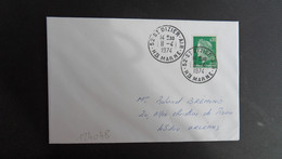 LETTRE TP M. DE CHEFFER 0,30 OBL.11-4 1974 52 ST DIZIER-AIR HTE MARNE - Military Airmail