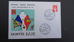 LETTRE Journée Portes Ouvertes TP SABINE 1,20 OBL.24 Septembre 1978 17 SAINTES ARMEE DE L'AIR JPO BA 722 - Correo Aéreo Militar