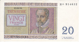 BILLETE DE BELGICA DE 20 FRANCS DEL AÑO 1956 EN CALIDAD EBC+ (XF) (BANKNOTE) - 20 Francs