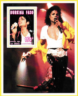 Bloc-feuillet Neuf** - Le Monde Du Spectacle Les Années Showbizz Portrait Michael Jackson - Burkina Faso 1996 - Burkina Faso (1984-...)