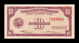 Filipinas Philippines 10 Centavos ND (1949) Pick 127 T.961 MBC/EBC VF/XF - Philippines