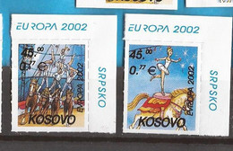 2002  KOSOVO SERBISCHE TEIL    SELTEN   EUROPA CEPT  ZIRKUS PFERDE     MNH - Kosovo