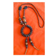 Vintage Ethnic Berber Handmade African Niger Tuareg Necklace Wood Tribal Jewelry - Necklaces/Chains