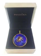 Authentic Pandora Gold Disney Pendant Charm Gem Sodalite Necklace From Denmark - Colgantes